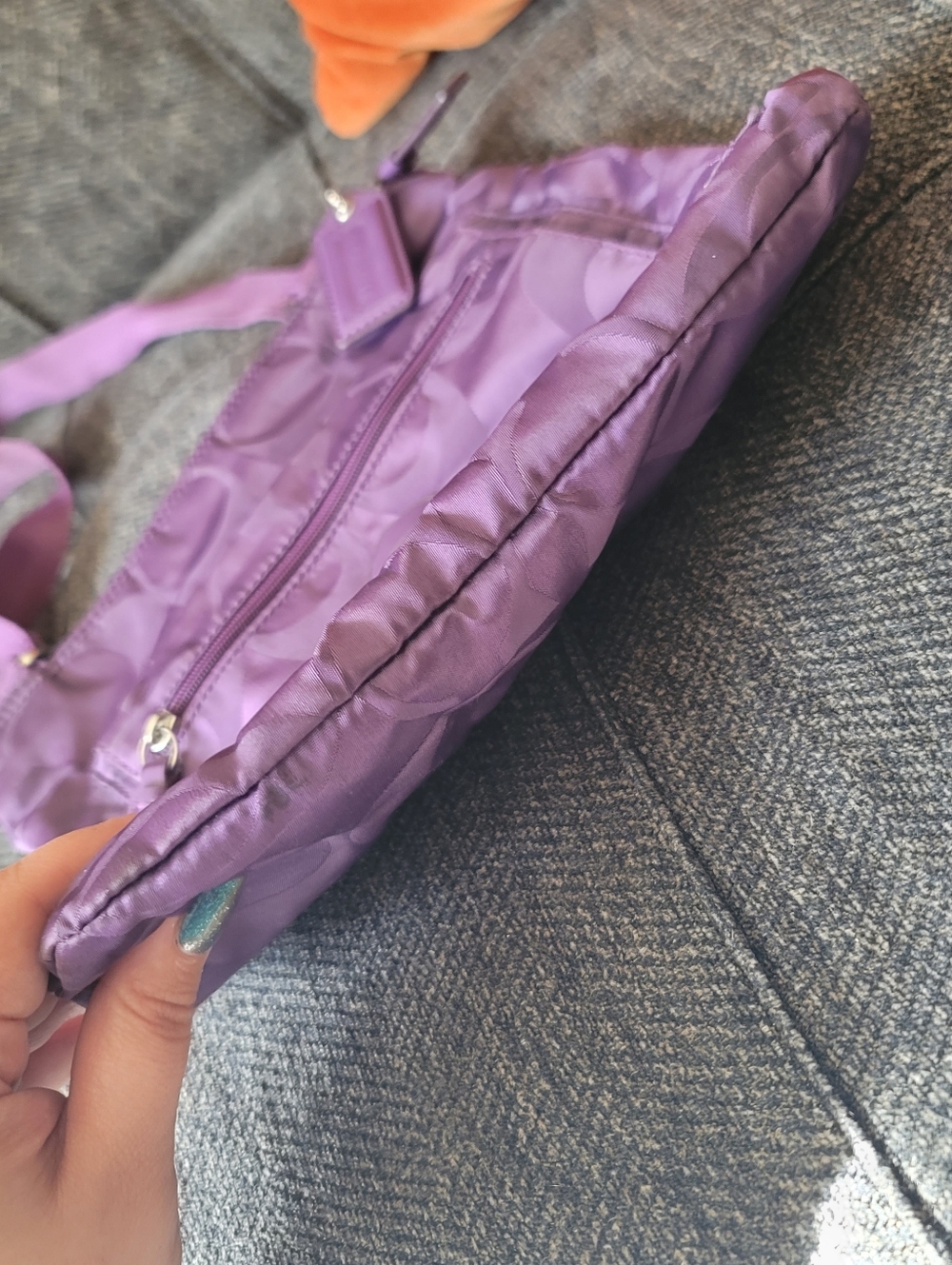 Coach Signature Nylon File Crossbody Bag – Purple - Picture 7 of 12